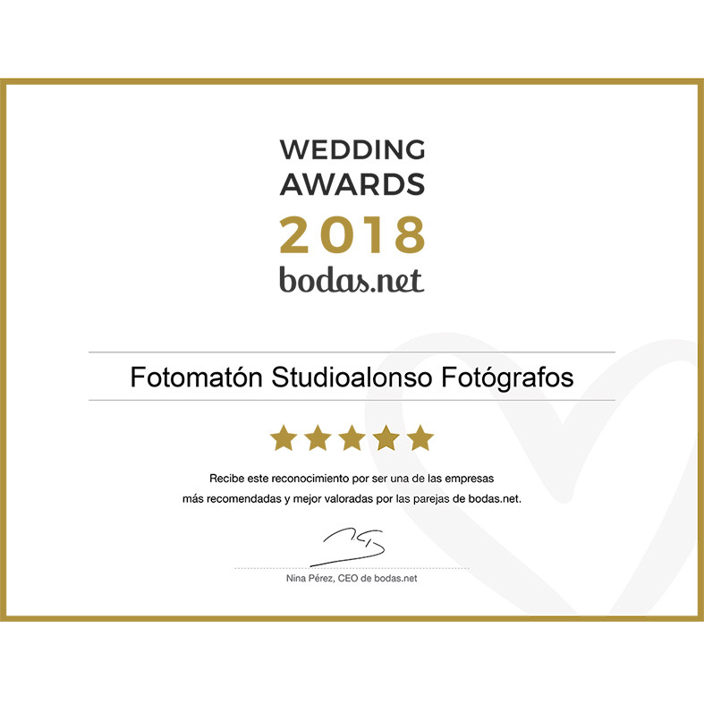Premio a uno de los mejores servicios de fotomatón de bodasnet