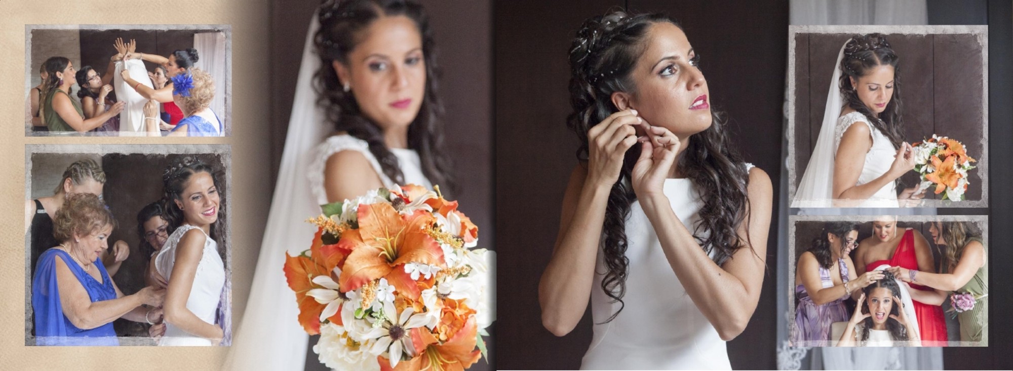 novia preparandose para su gran día